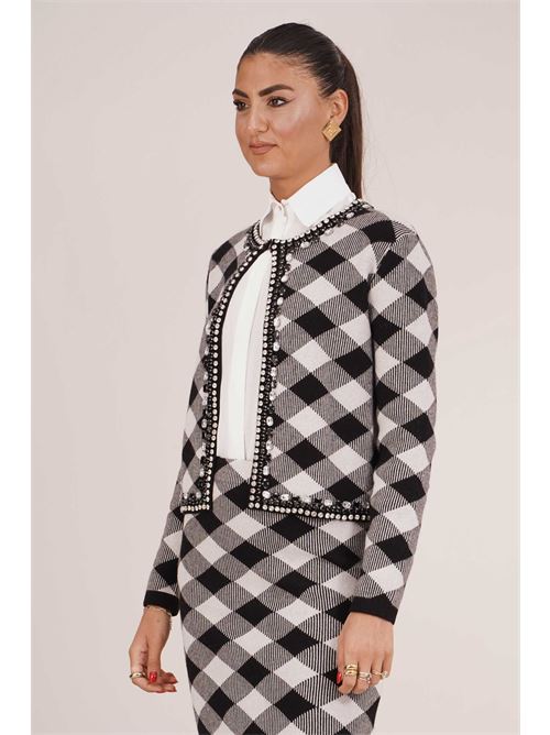 Cardigan in misto cashmere Love To Love by Gai Mattiolo | LT698NERO/PANNA